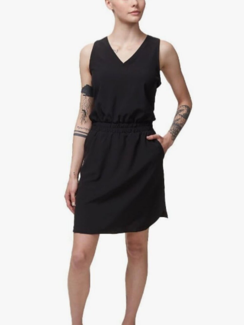 Kavu Black Sleeveless V-Neck Mini Dress